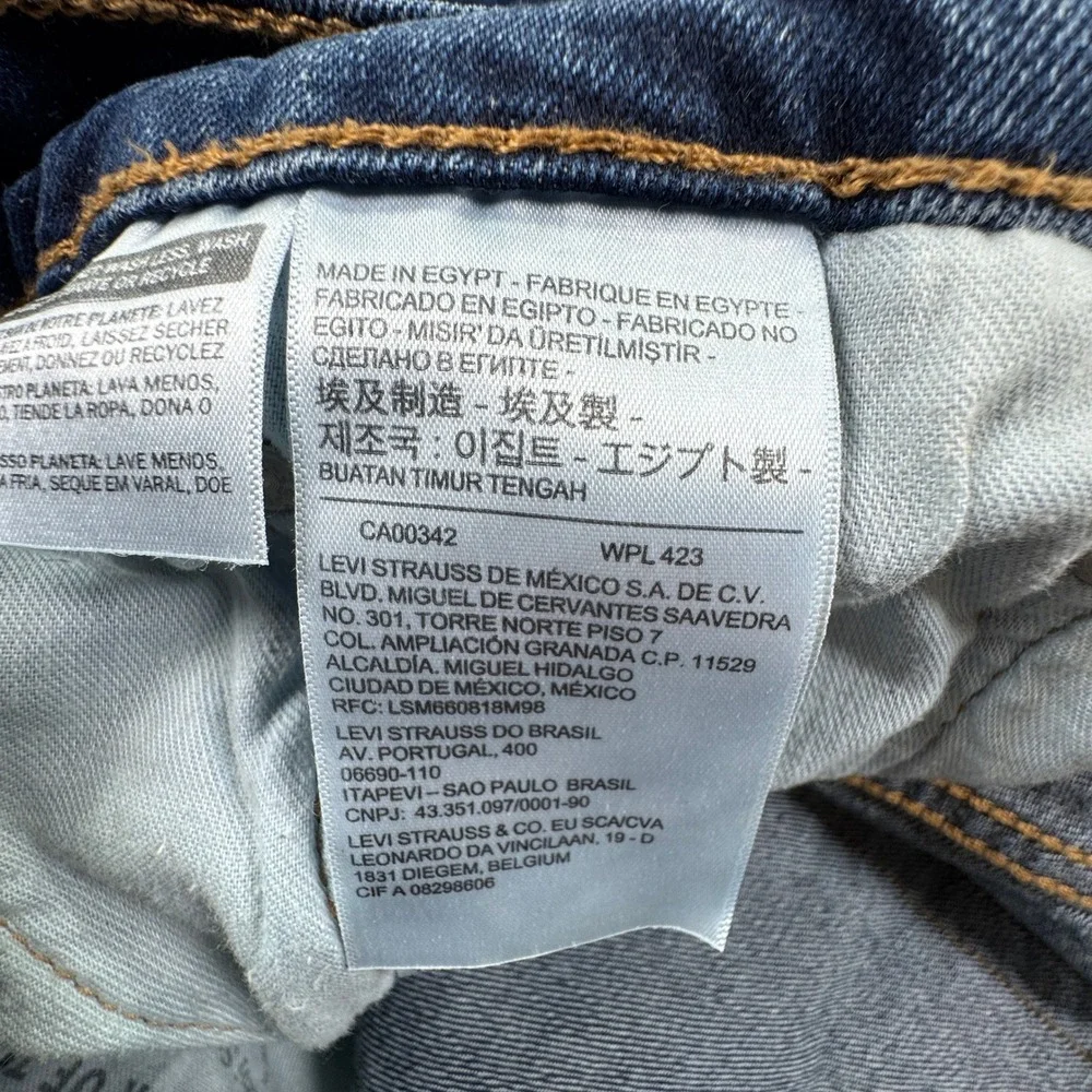 Levi's Mens Jeans 505 Regular Fit Dark Wash Straight Leg Denim Blue 32x30 Rugged